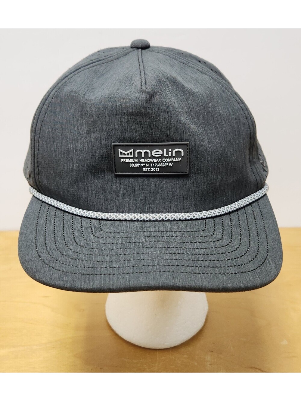 Melin Coronado Brick Hydro Performance Snapback Hat Heather Charcoal Classic CL